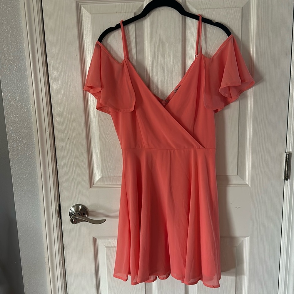 NWT Orange off the shoulder mini dress
